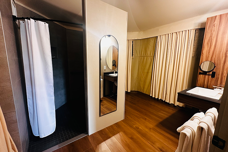 Safari tent bathroom